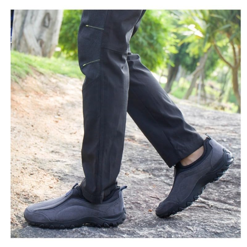 Men's Hands Free Slip On Walking Shoes Loafers Sneakers Casual Leather Comfortable Breathable Hiking Working All-Terrain Ankle Boots Trekking3