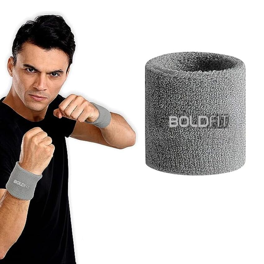 Cotton Wrist Band for Men & Women 3 Inch - Wrist Sweat Band for Badminton Football, Basketball, Running & Athletic Sports, Sweat Absorbent Wrist Bands