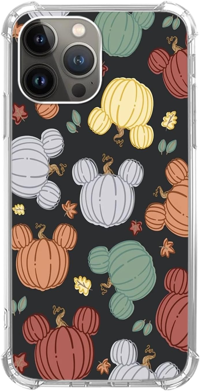 Cute Halloween Pumpkin Phone Case Compatible with iPhone 15 Pro Max, Trippy Hippie Color Pumpkins Cover for Men Girls Women Boys, Shockproof Protective TPU Case for iPhone 15 Pro Max Cute Pumpkin