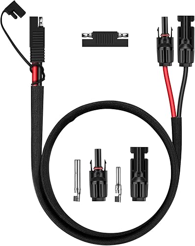 iGreely Cable de conector de panel solar, adaptador SAE 10AWG a macho y hembra, cable de extensión fotovoltaica para panel solar de RV, cargador de