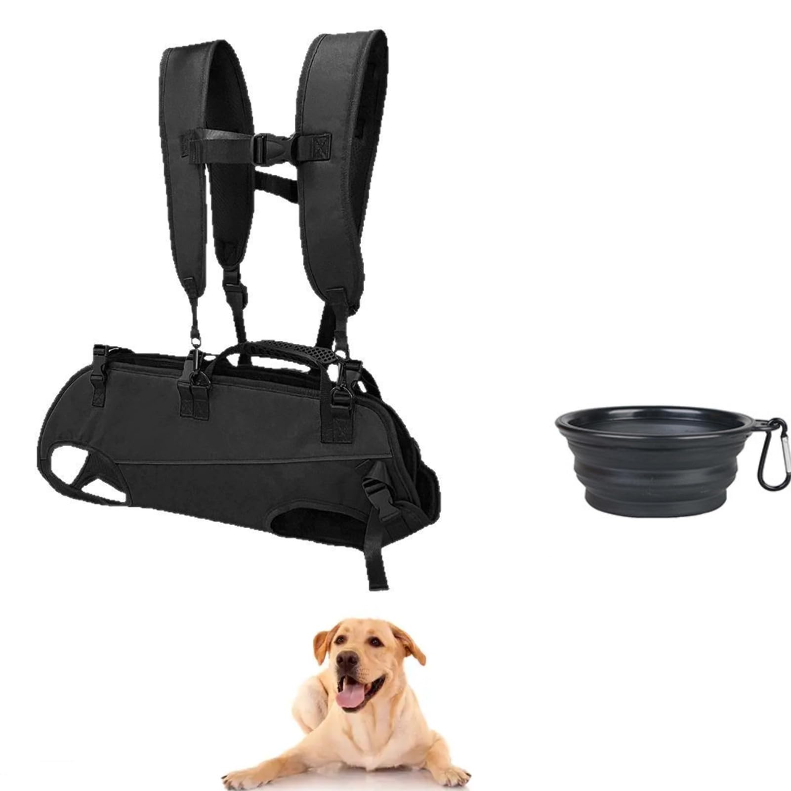 Dog Hiking Backpack, Horizontal Harness for Dog Lifting, Multifunctional Travel Pack Portable Saddle Bag for Hiking, Cycling