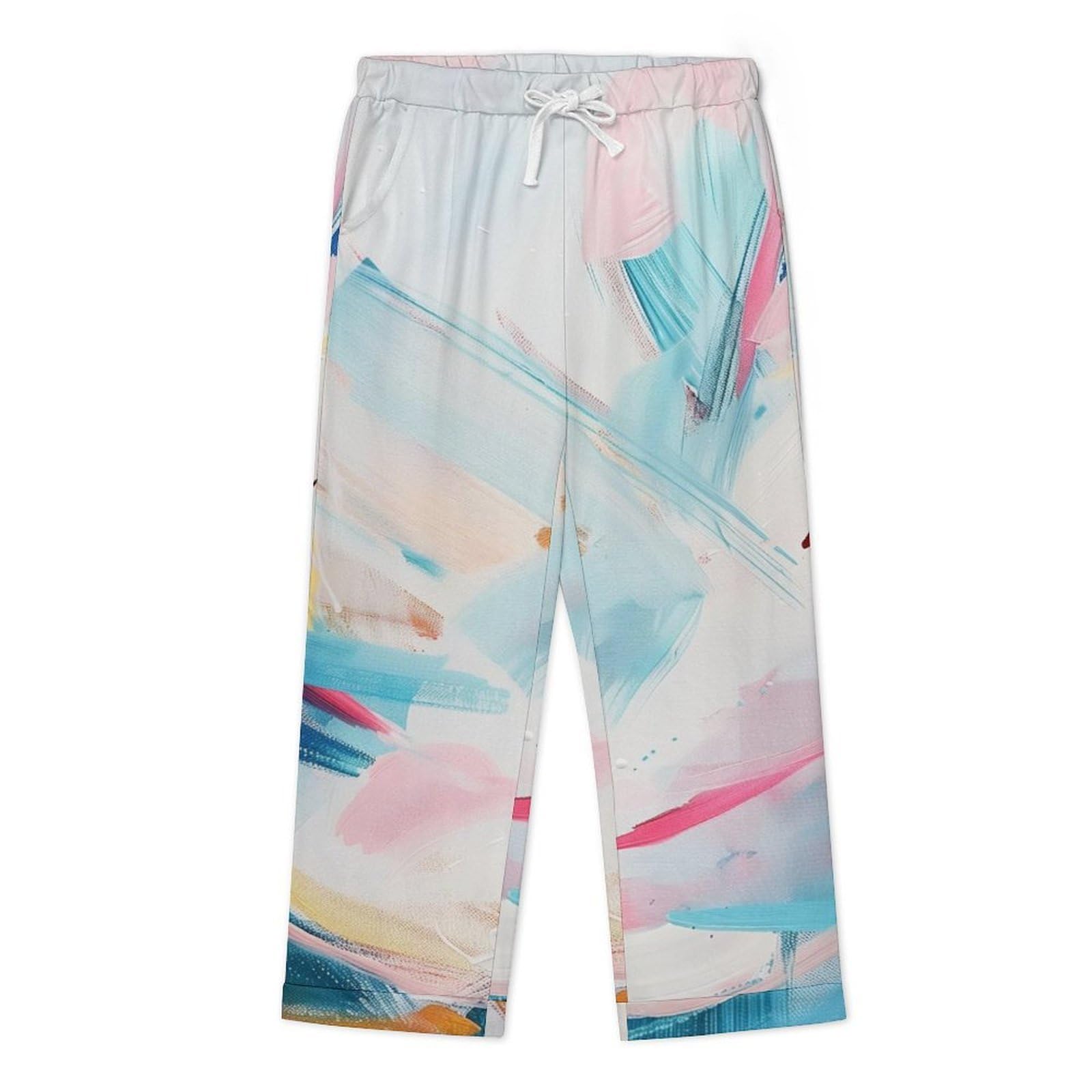 OLEETS Pigiama A Maniche Lunghe da Uomo - Graffiti Colorati Pigiama Invernale Pantaloni Top Caldo Autunnale Traspirante Morbido 2 Pezzi Casual Ampio