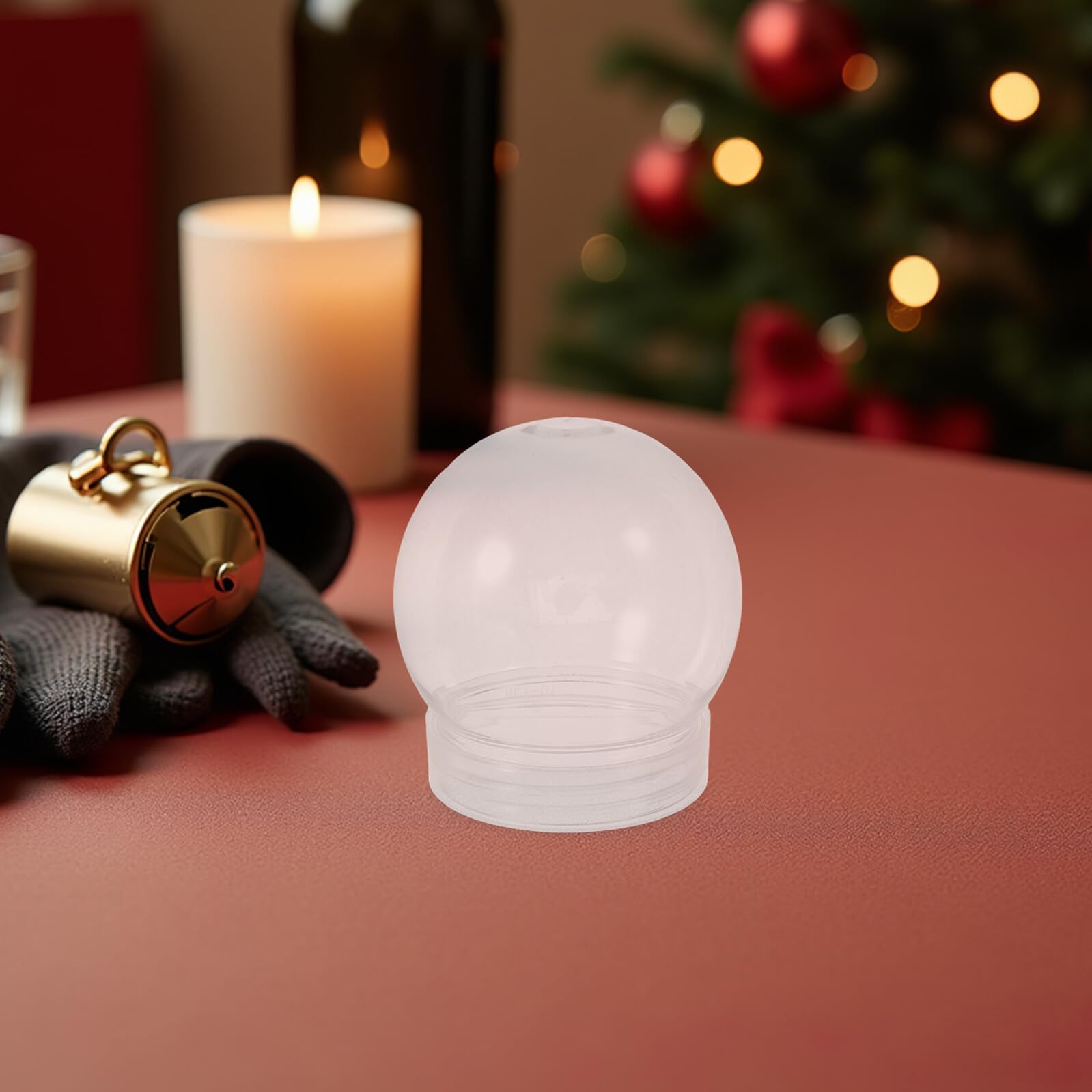 Veemoon Lot de 24 Boules à Neige en Plastique Transparent 150 ML Sphères Soi-Même pour Loisirs Créatifs Fournitures DIY pour Décoration de Noël