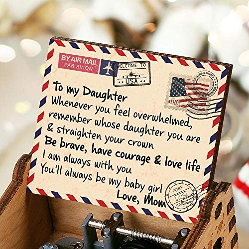 Doptika Engraved Color Music Box - Perfect Gift for Daughter from Mom - Straighten Your Crown (MB-342-Momdau) Christmas Gift Ideas for Her