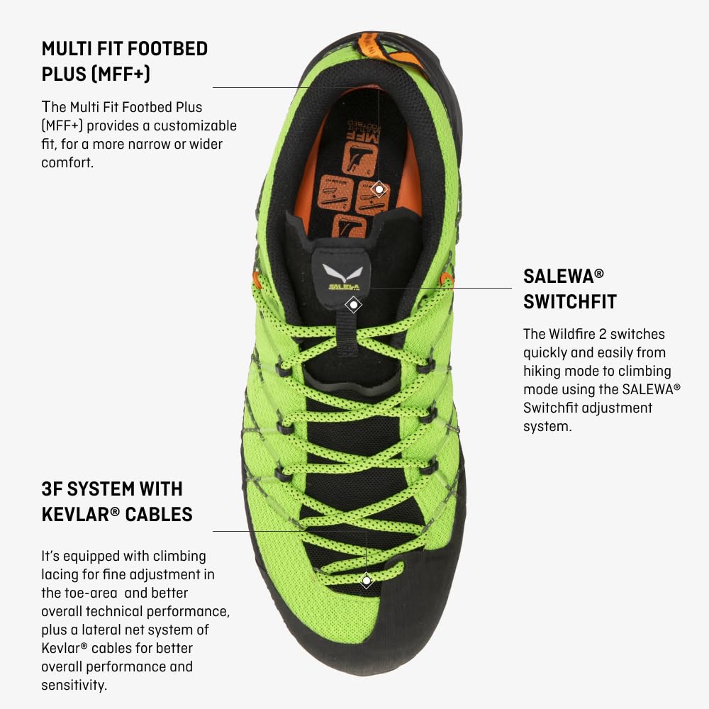Salewa, Wildfire 2 buty do wspinaczki męskie, zielone/niebieskie, rozmiar 44,5