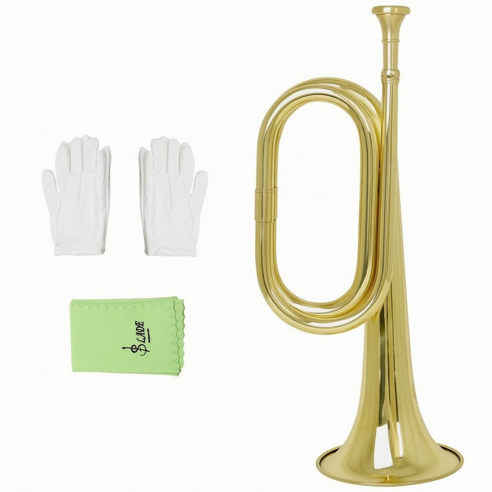 Qianly Tromba Militare Leggero Chiarina Compatto Strumento a Fiato per Bande Musicali, Sfilate, Oro