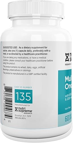 Miniatura 8 de Nutri Supreme Multivitamínico para hombres y mujeres con más de 20 vitaminas y minerales, suplemento nutricional diario para apoyo inmunológico,