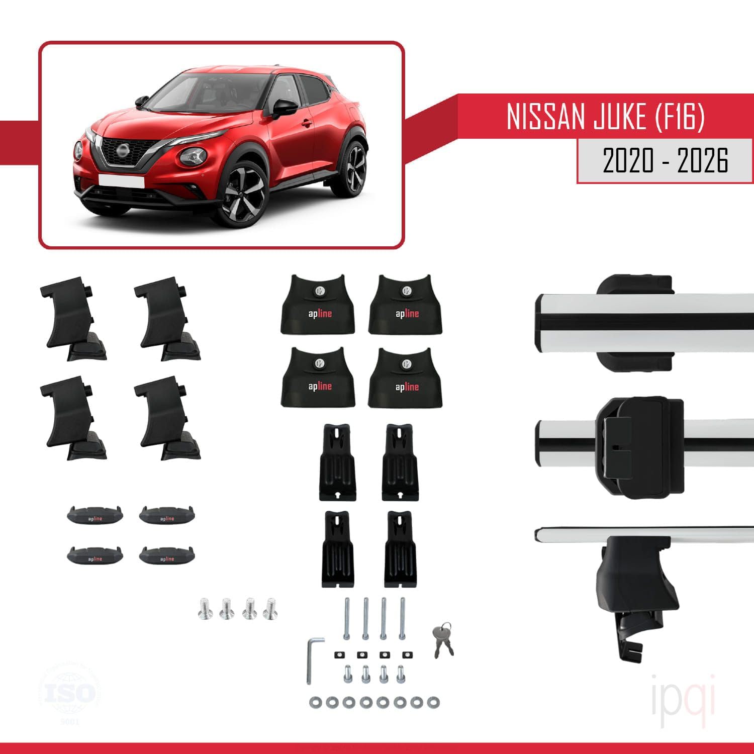 Compatibile con Nissan Juke 2 (F16) 2020-2025 Ace-4 Barre Tetto Portapacchi Auto Barre Portatutto Grigo Alluminio 2 Barre