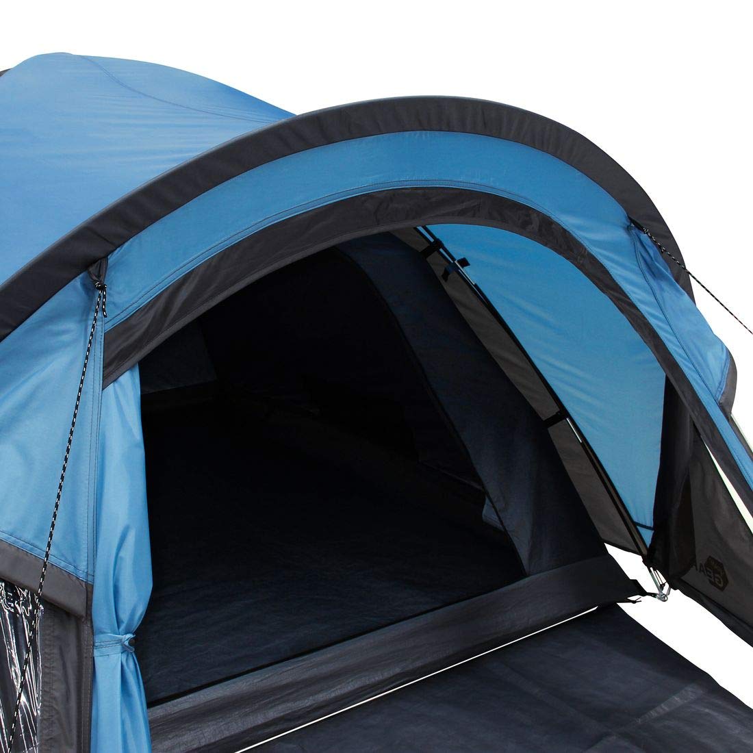 your GEAR Tivano – Tienda de campaña para 3 o 5 personas, tienda de campaña con salón y ventanas, protección solar UV 50+, cabina oscura, color azul y gris, versión de 5 personas con altura de pie y