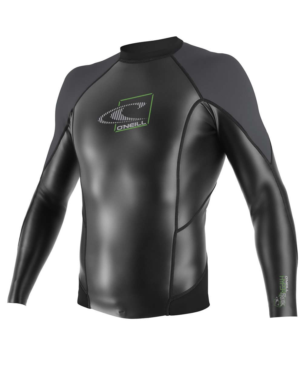 O'Neill Wetsuits Hyperfreak RG8 Glide Long Sleeve Crew (Black/Smoke, XX-Large)