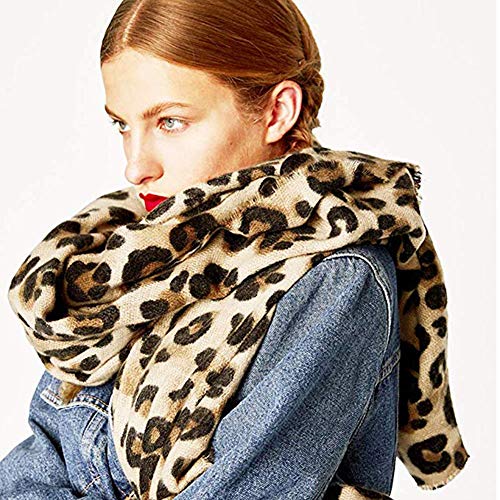 ZGMYC Women Leopard Print Cashmere Feel Winter Scarf Fashion Soft Warm Pashmina Blanket Shawl Wrap3