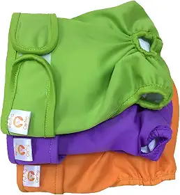 Fralda Cachorro Fêmea Reutilizáveis 3 Pcs Petting Is Caring - Materiais Duráveis ​​Solução lavável na máquina para incontinência de animais de estimação e viagens longas (SOLID, XS)