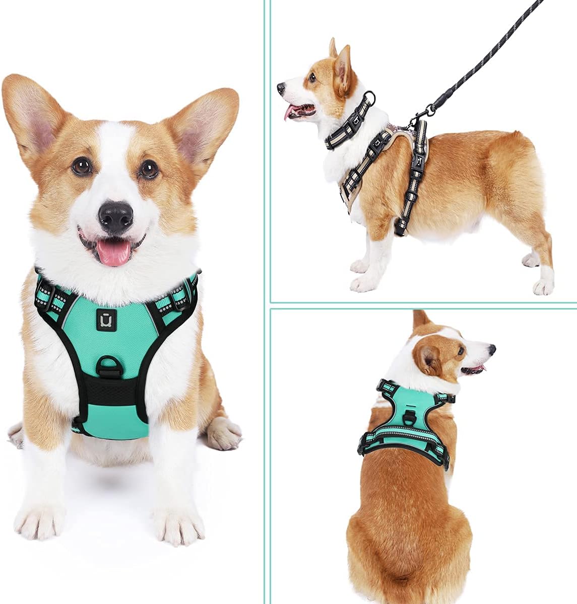 Dog Harness Waldseemuller Dog Harnesses for Small Dogs No Pull Reflective Oxford Soft Vest 4 Buckles Dog Harness for Large Dogs No Pull Medium Size Dog Harness,Dog Harness for Medium Dogs No Pull