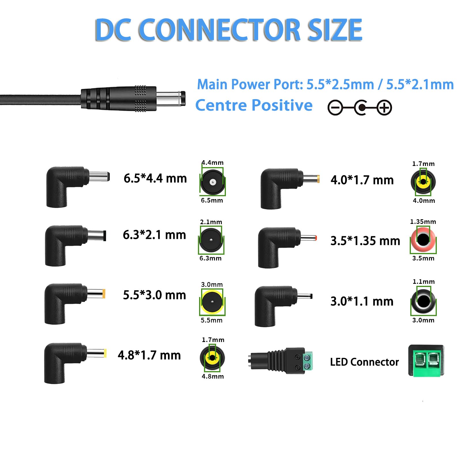 24V Transformateur Adaptateur Secteur 2.5A AC DC, Compatible caméra CCTV 24Volt 2Amp 1.5A 1A, imprimante, Moniteur LCD LED.
