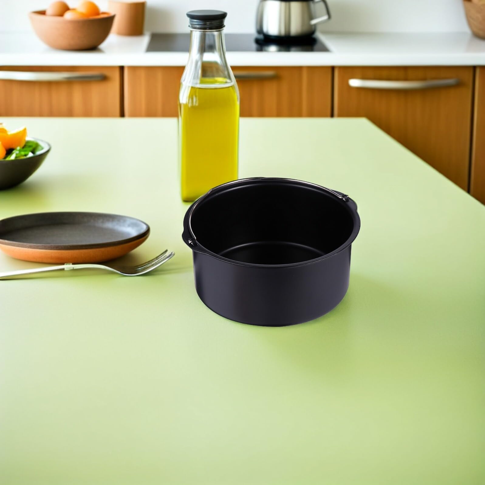 Toyvian Zubehör für Heißluftfritteusen Set mit Pizzablech und Kuchenform aus Inklusive Antihaftbeschichtung und Dampfeinsatz für Backen und Kochen