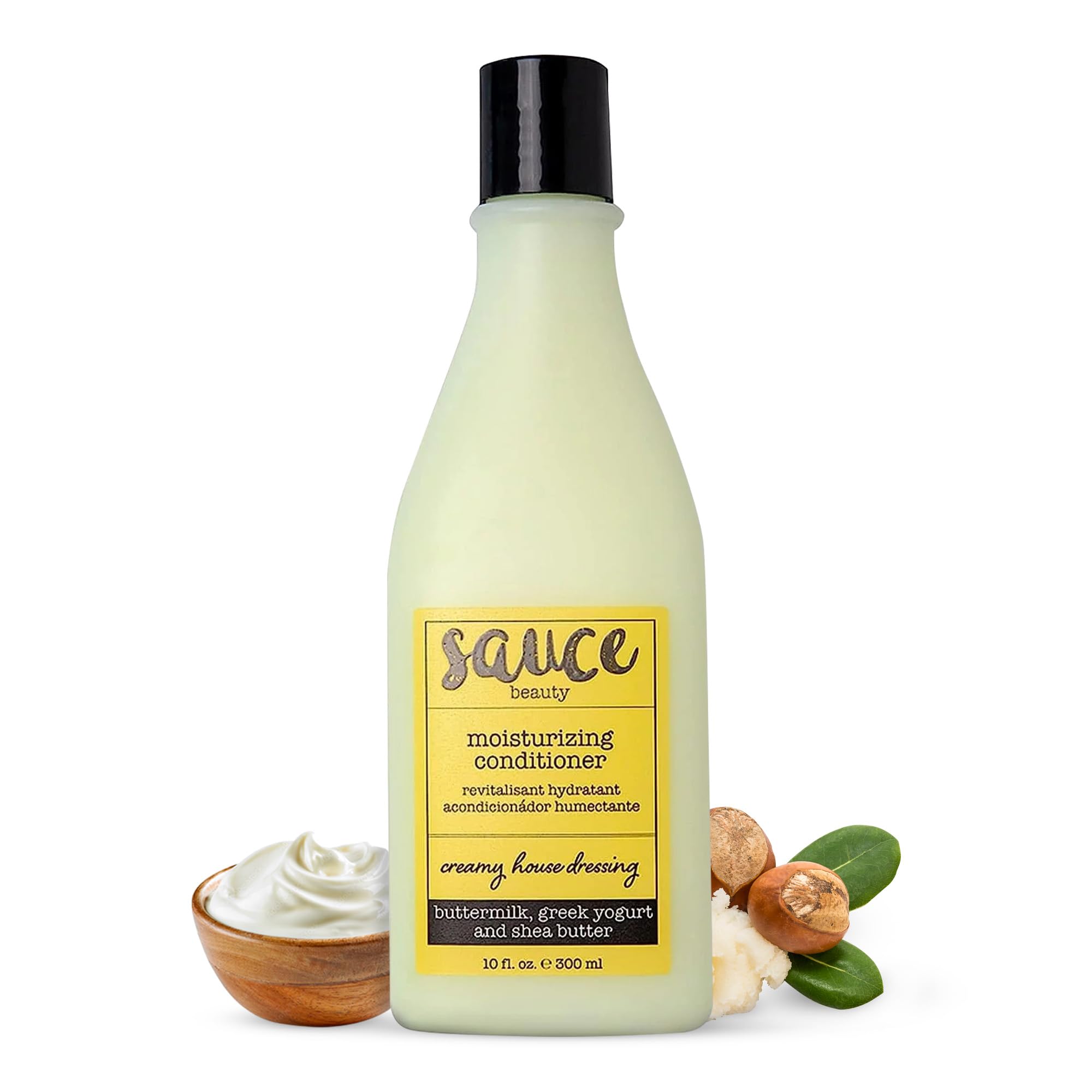 SAUCE BEAUTY Creamy House Dressing Hair Conditioner for Curly Hair, Fine to Medium Hair - Frizz Control Detangler (10 Fl Oz) | Moisturizing, with Shea