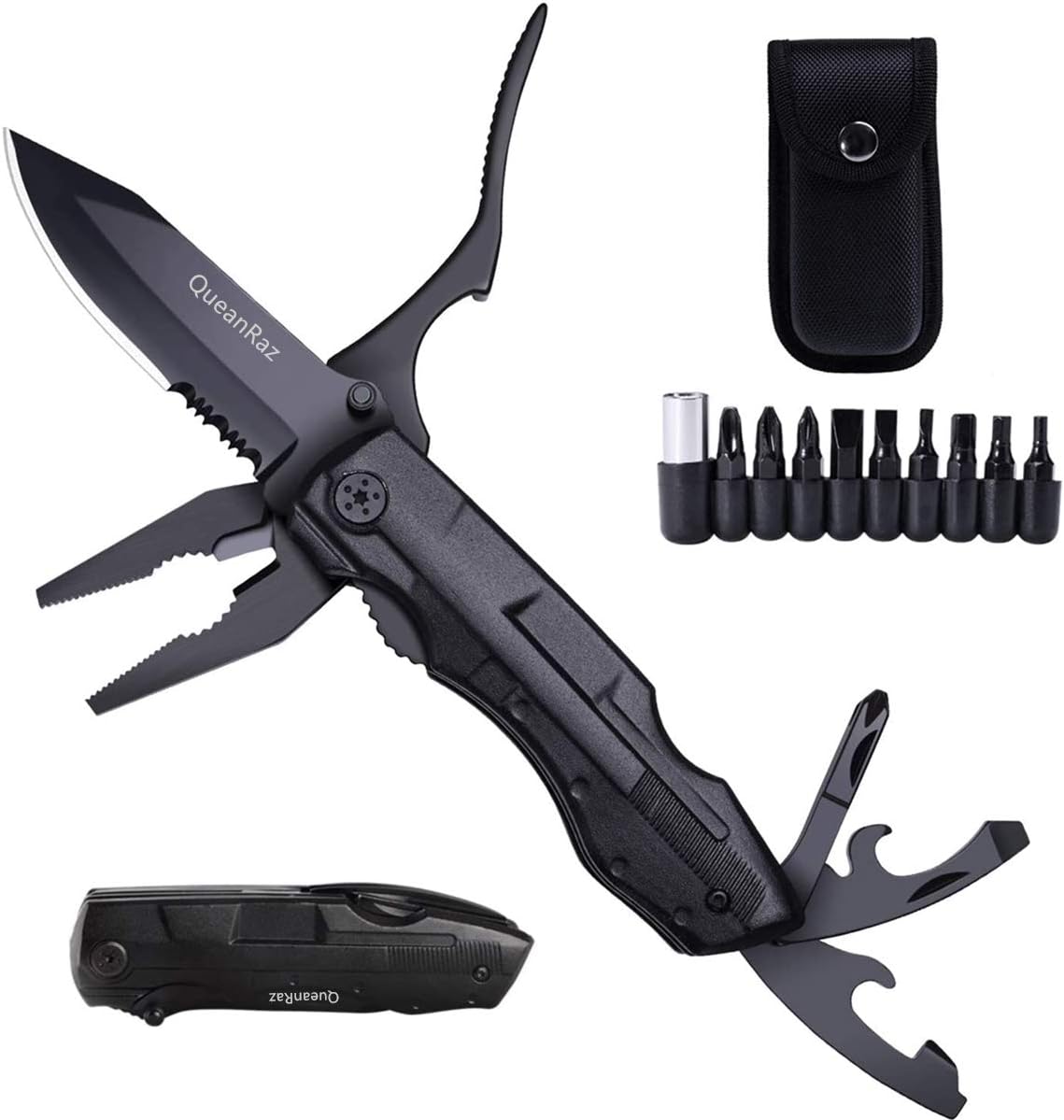 Folding Hunting Knife Multitool Pliers, Pocket Knife Gift For Dad Men