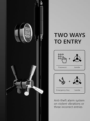 Miniatura 9 de Caja fuerte ignífuga con cerradura digital, caja fuerte grande de 8.12 pies cúbicos para el hogar, la oficina y los negocios, diseño seguro,