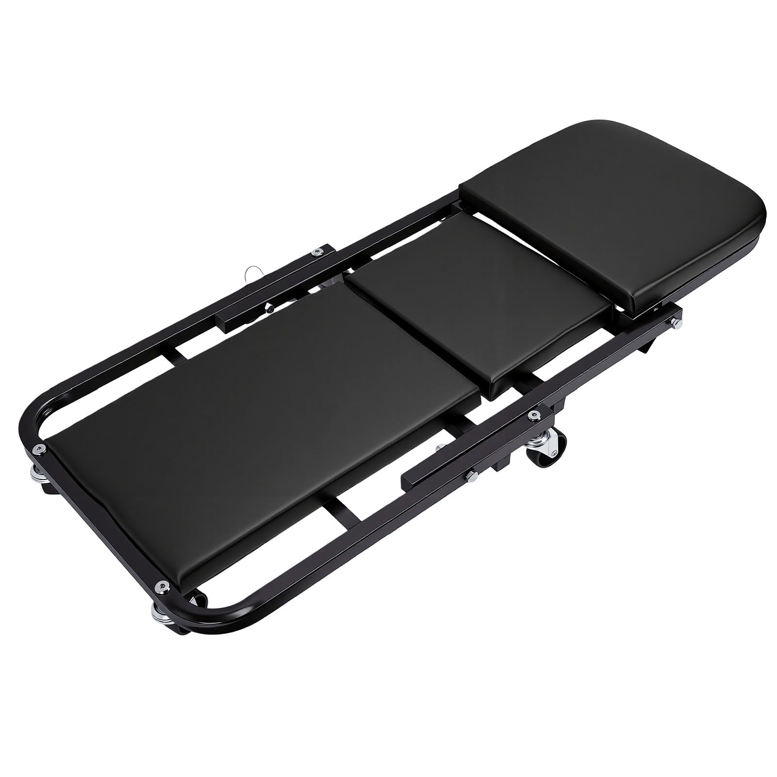 aqxreight Camilla Mecánica con Ruedas, Asiento Rodante Plegable de Perfil bajo 3 en 1 con 6 Ruedas Giratorias 360 Grados, for Reparación Debajo del Coche (Black)