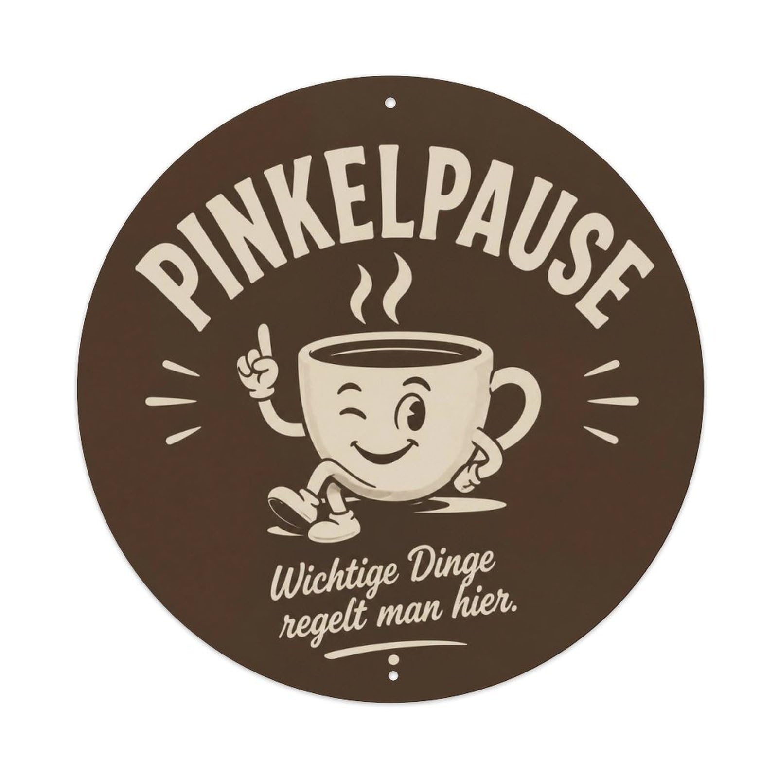 Olyhtr 8X8inch Classic Style Pinkelpause Satire Typography German Nostalgic Type Metal Tin Sign