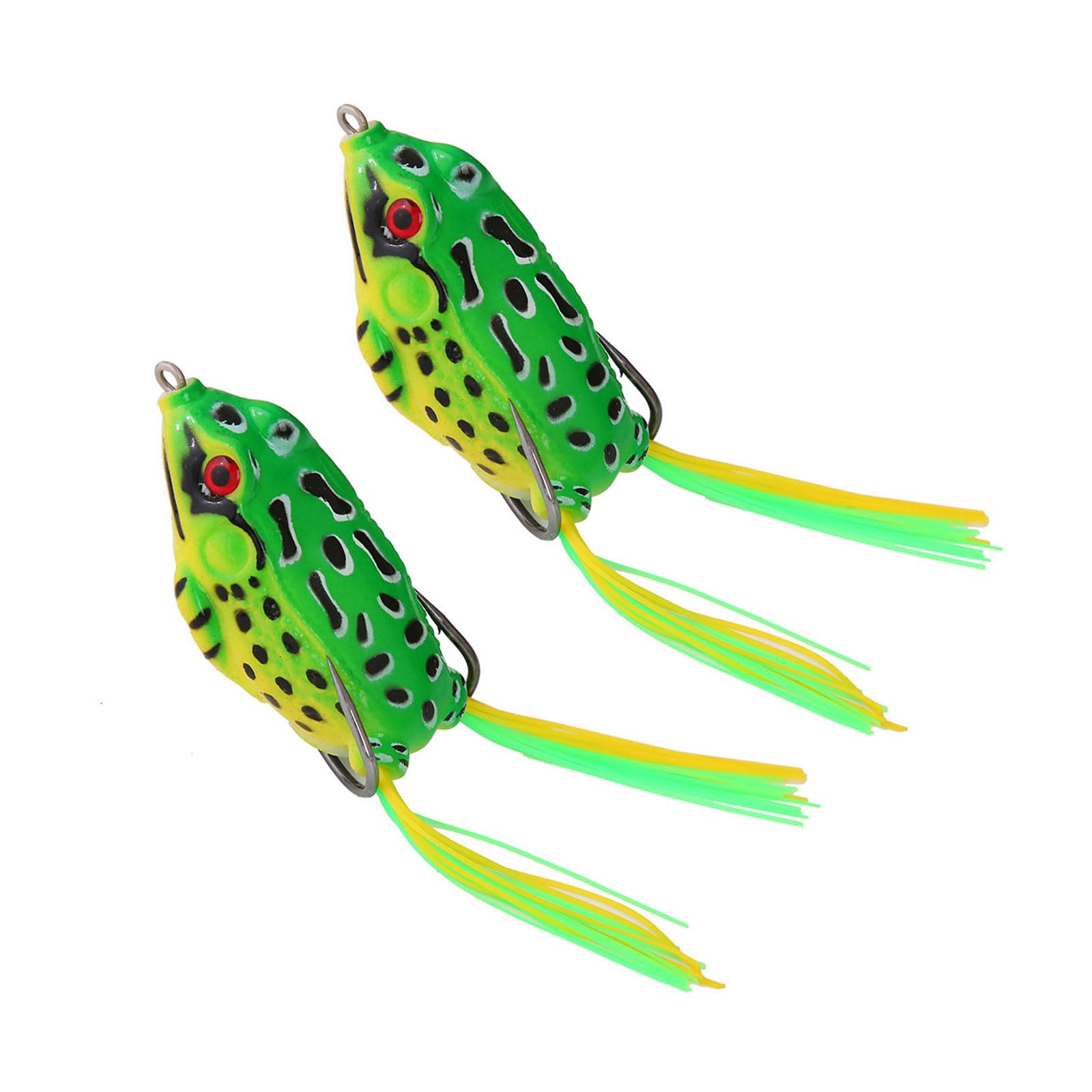 CHENZILIN 2Pcs Soft Silicone Fishing Baits Simulated Frogs Fishing Lures with Hook Crankbait Tackle Cranks Baits Fishing Tackle