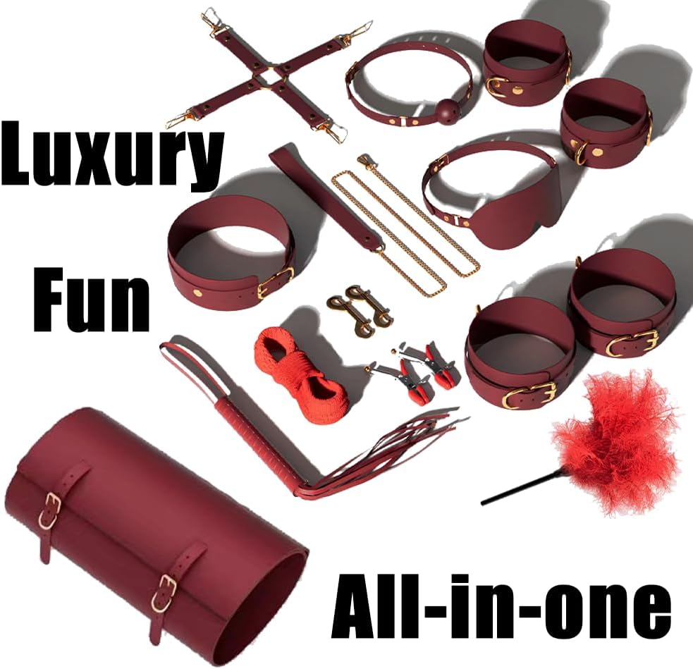 BDSM Kit Sex Bondage Sex Toy kit for Adult Toys Restraint Set for Sex Accessories 12pcs BSDM Toys for Couples Sex Kinky Things for Women,Sex Bondage kit Restraints Sexual Pleasure Tools for Women