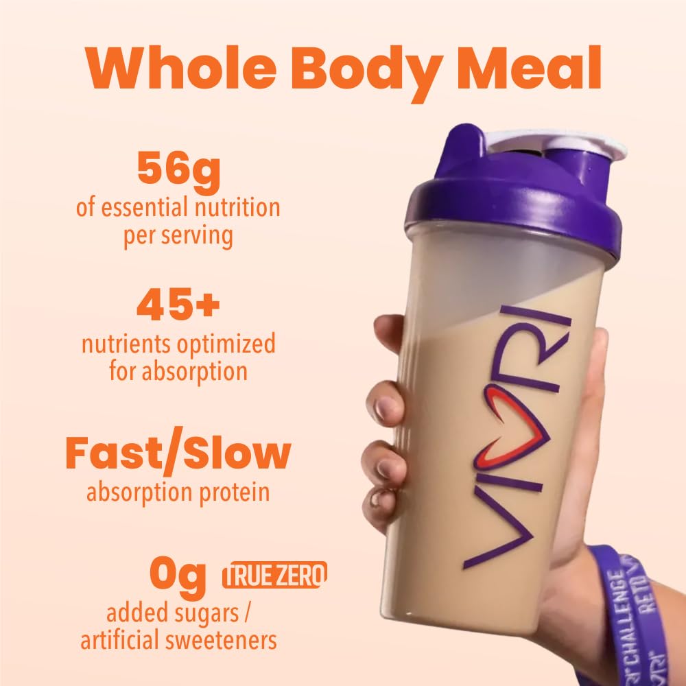 VIVRI ShakeMe! Meal Replacement | 10 Servings | 22g Triple Premium Protein, 45 Nutrients & 8 Superfoods | Supports Full-Body Health & Energy (Caramel Macchiato)