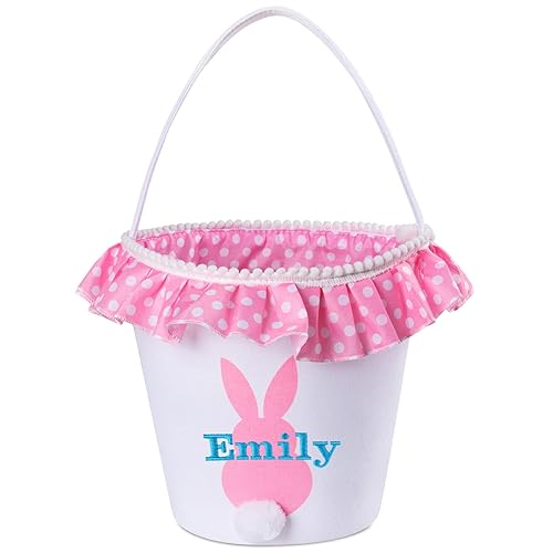 Miniatura 29 de Cestas de Pascua personalizadas para niños, cesta de Pascua, regalos de Pascua, cesta de conejo de Pascua, cesta de caza de huevos de Pascua, cesta