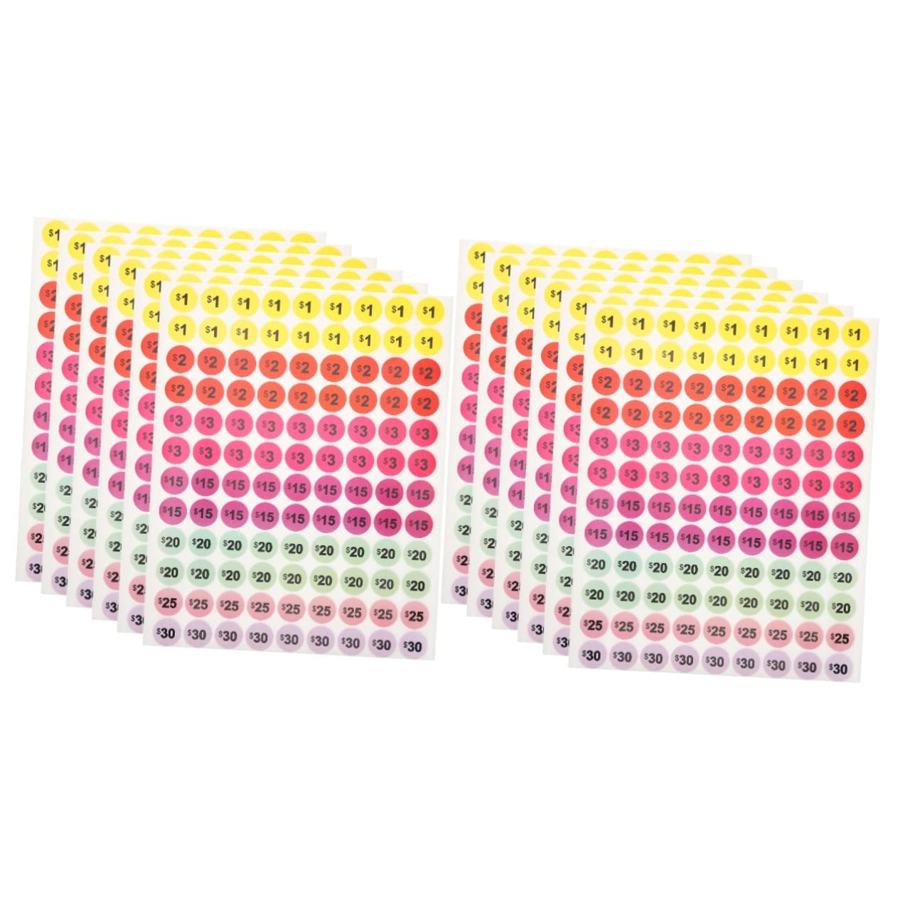 Adesivi per prezzi da 800 pezzi adesivi per la venda del Garage adesivi per etichette con colori vivaci rotondi da 3/4 adesivi per i prezzi del mercato delle pulci  21