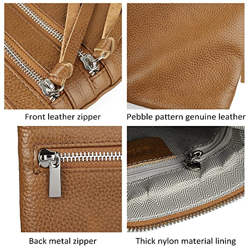 Image of befen Small Genuine Leather Crossbody Purses for Women Trendy Travel Shoulder Handbags with Multiple Zipper Pockets