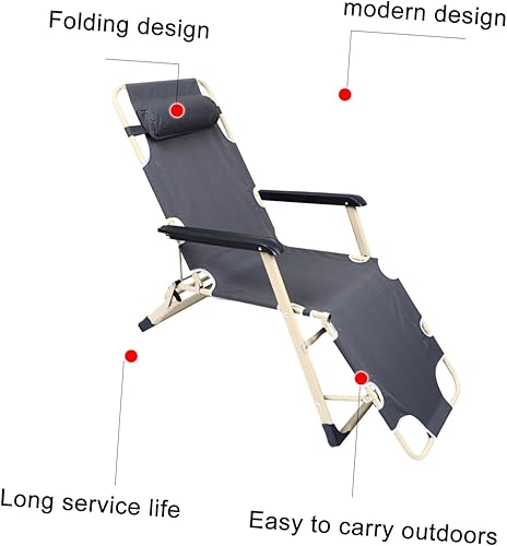 Miniatura 5 de Portable Outdoor Chaise Lounge Chair with Extendable Folding Reclining Design Ergonomic Locking System Breathable Oxford Positions for Beach Patio