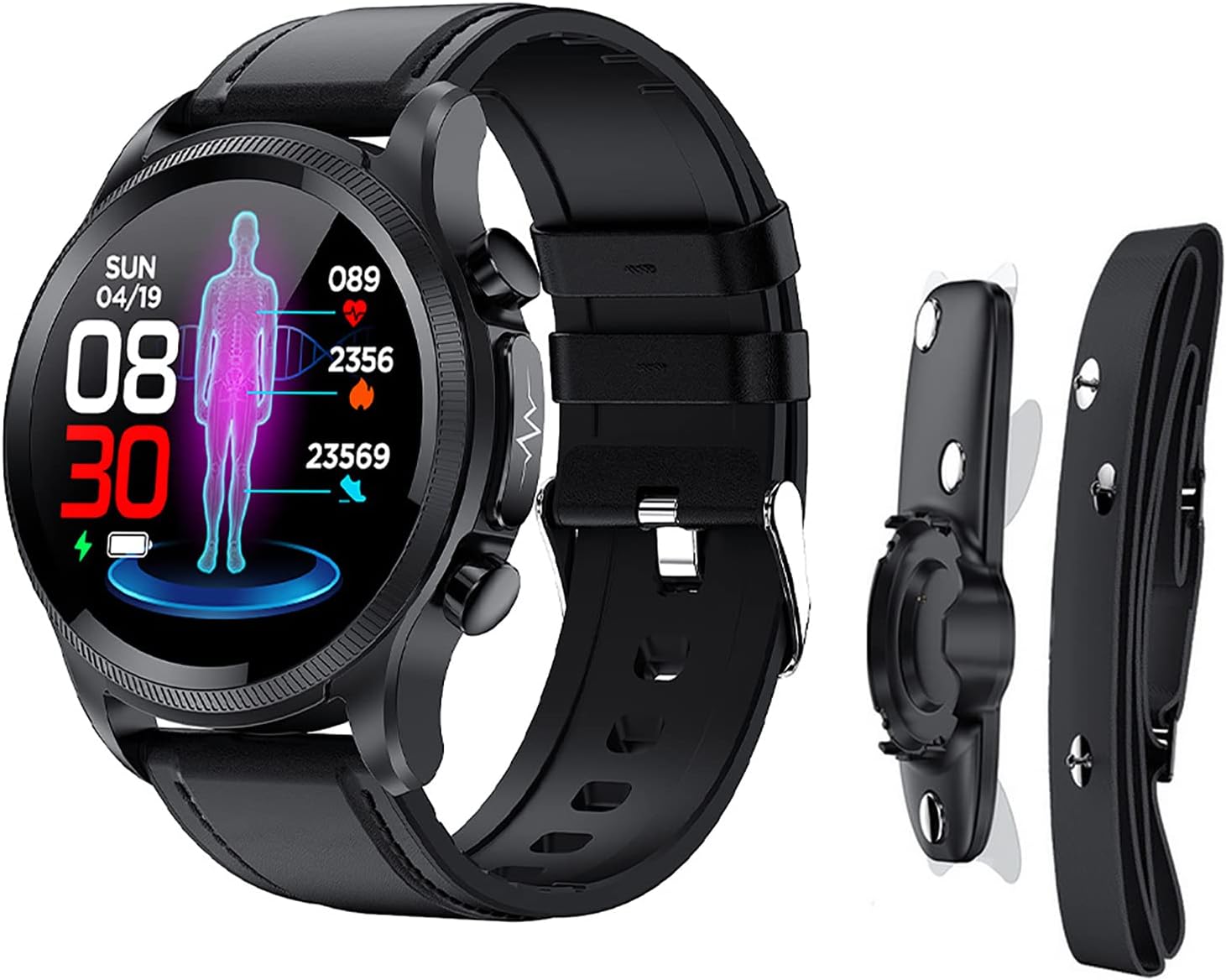 Geekran Smartwatch, Waterproof Ipx68 Smart Watch Blood Glucose Monitoring, Non-Invasive Sugar Test Watch, Monitoring Smartwatch (A)