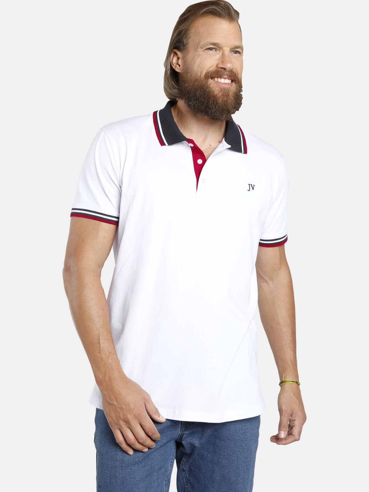 Jan Vanderstorm Herren Doppelpack Poloshirt Johan | 2er-Pack kurzarm Polo-hemd aus reiner Baumwolle, hochwertige Verarbeitung und klassisches Design, große Größen L-7XL