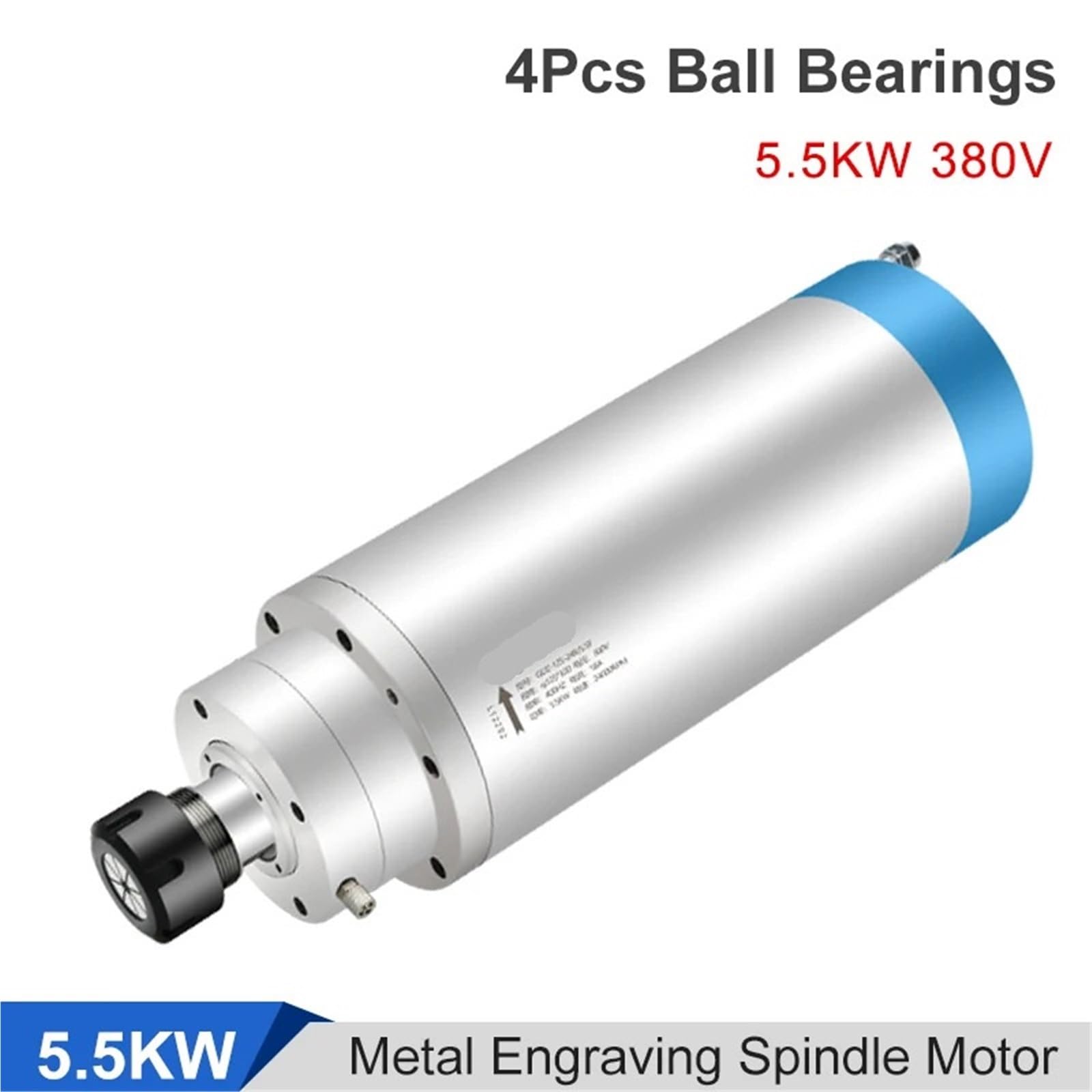 Fraiseuse CNC 5, KW 380V, Moteur refroidi à l'eau constante ER25 ER32 D125mm for Machine Graver sur métal(ER25 4 800Hz 24000)