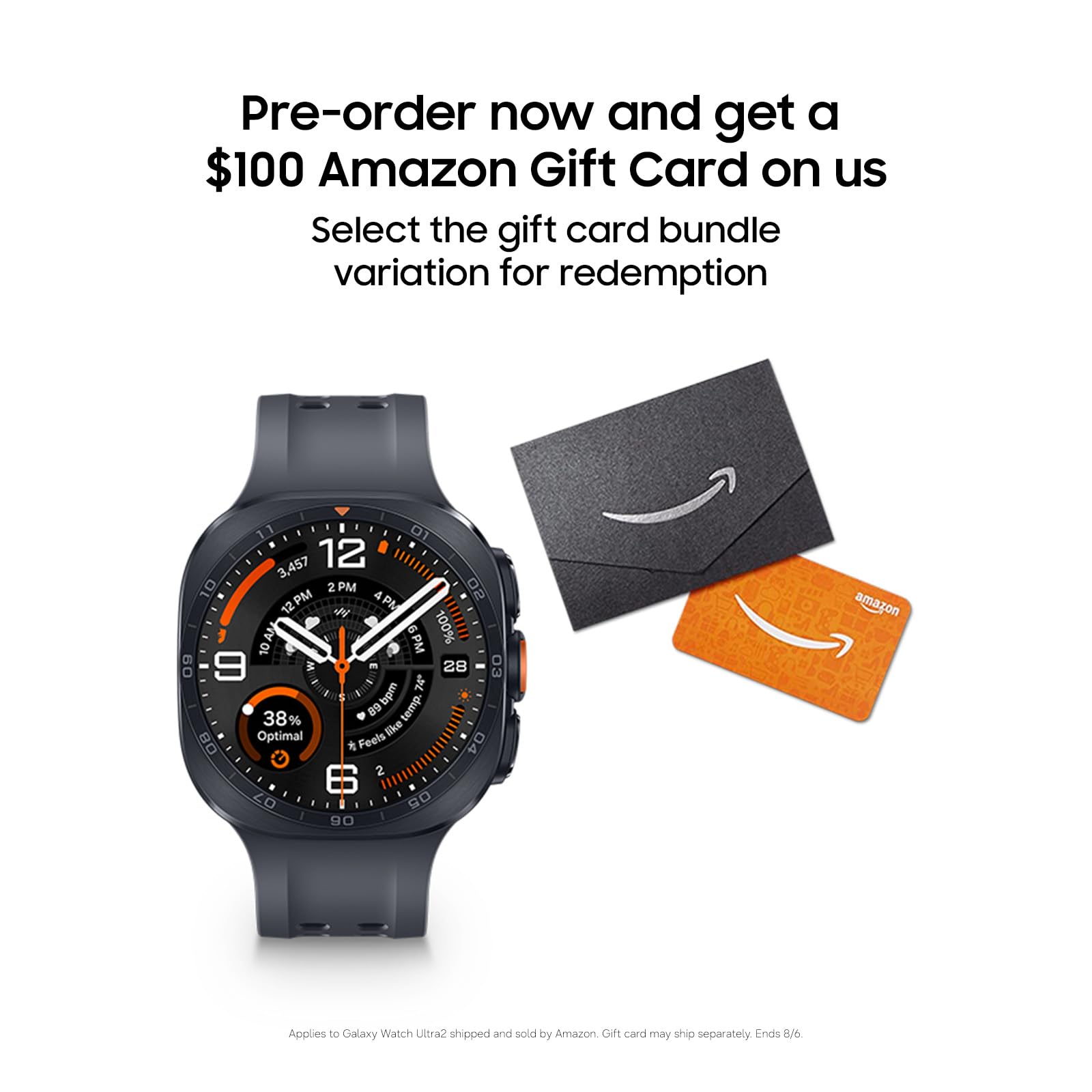 Samsung Galaxy Watch Ultra2 + $100 GC, Titanium Gray, 47mm LTE Smartwatch | Rugged Design, AI Assistant, Advanced Sleep and Running Coach, Dive-Rated, Heart Rate Tracking [US Version, 2 Yr Warranty]