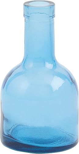 Mud Pie Jarrones cortos para botellas, azul, 3.5" x 6"