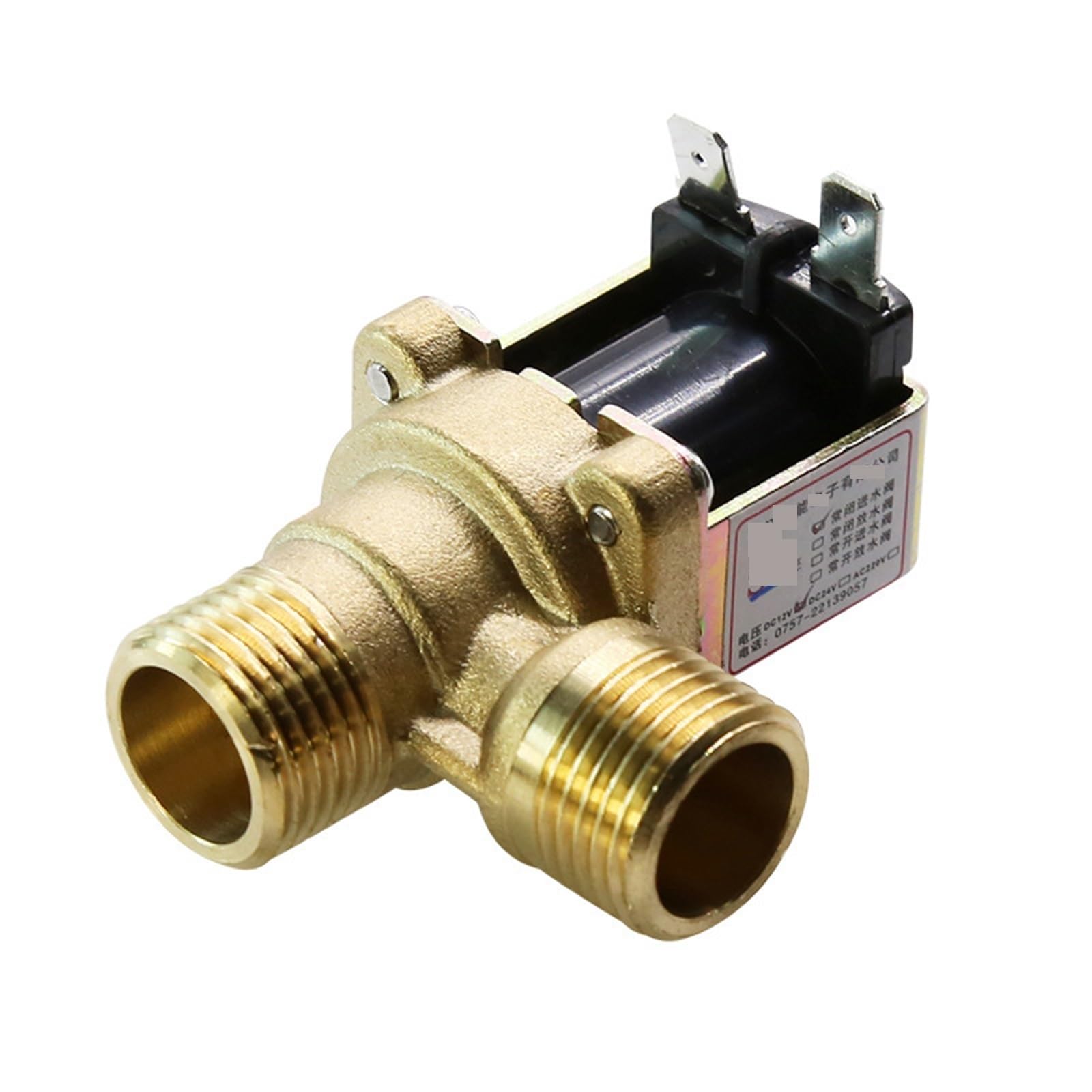 QRUYHBAJU Solenoid Valve 220V DC 12V 24V DN15 G1/2 Brass Electric Solenoid Valve Normally Closed Water Inlet Switch with Filter 1Pcs(220v-normally Closed)