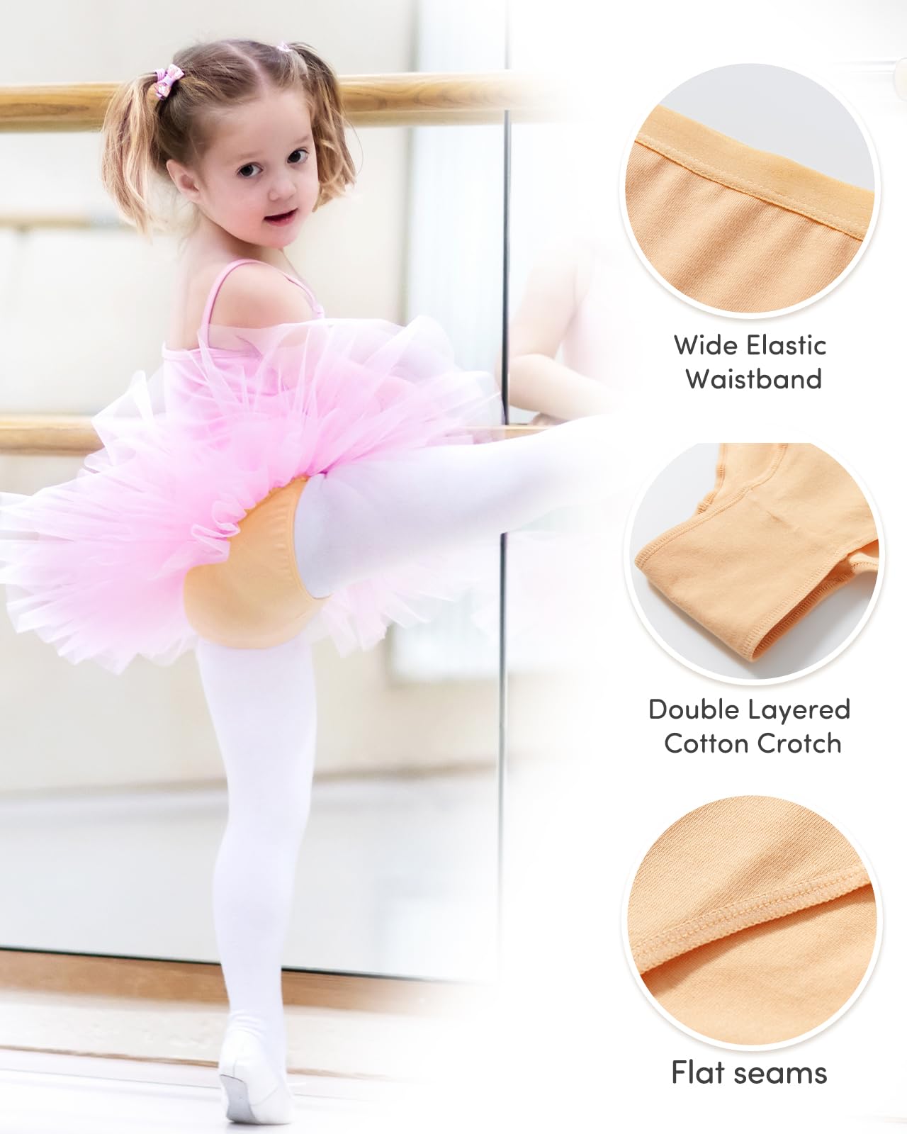 Adorel Slip Danse Coton Ballet Culotte Panty Fille Lot de 3