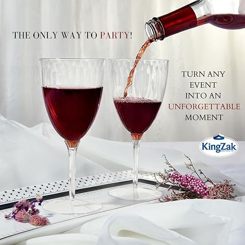 Miniatura 4 de Copas de vino prémium de 8 onzas, plástico duro transparente, 1 pieza, paquete económico, 96 unidades