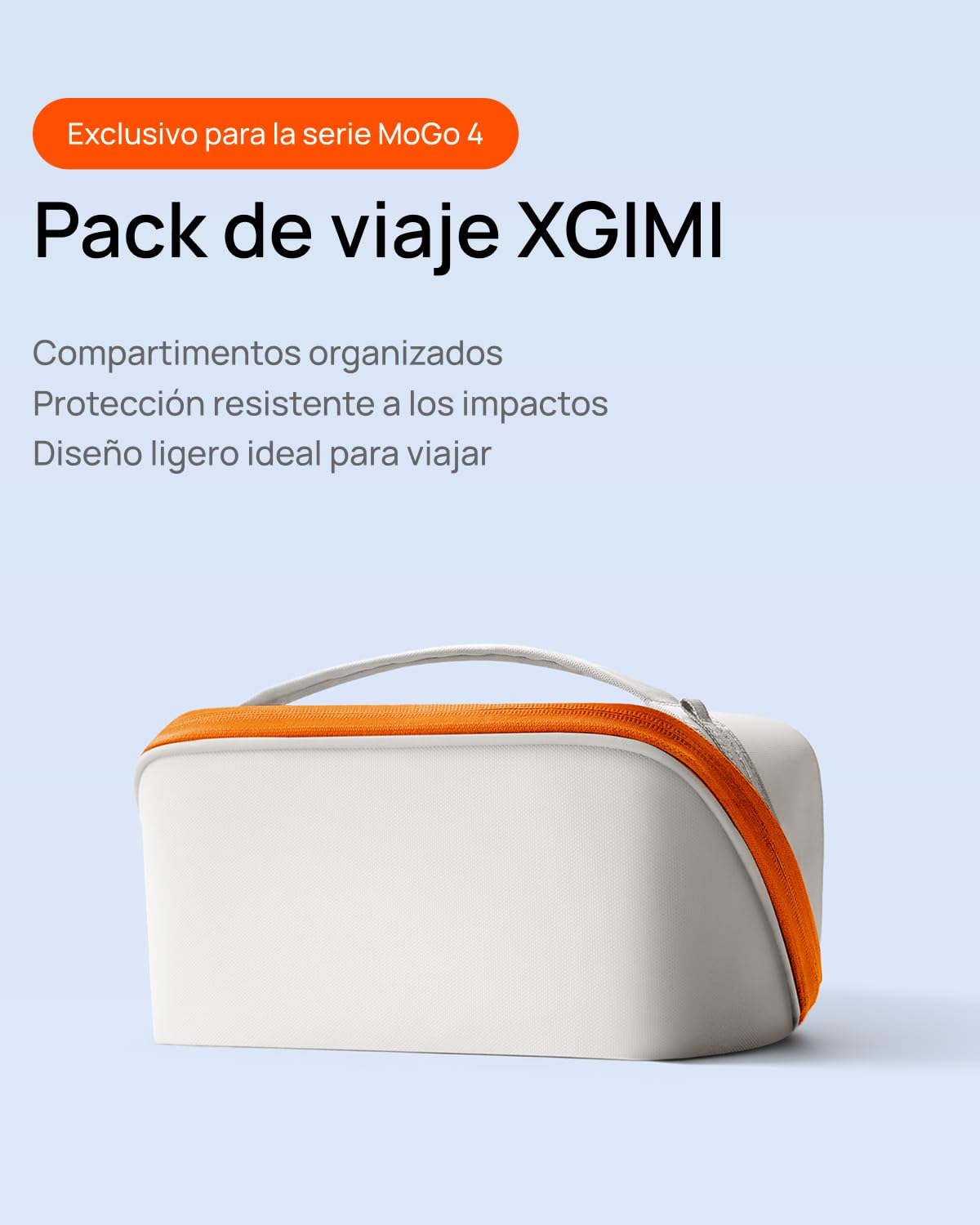 XGIMI Estuche de Viaje para MoGo 4, Funda Protectora Antigolpes 0.26kg | Bolsa para proyector MoGo 4. Hecha de nylon resistente con organizador interior de accesorios y asa de transporte
