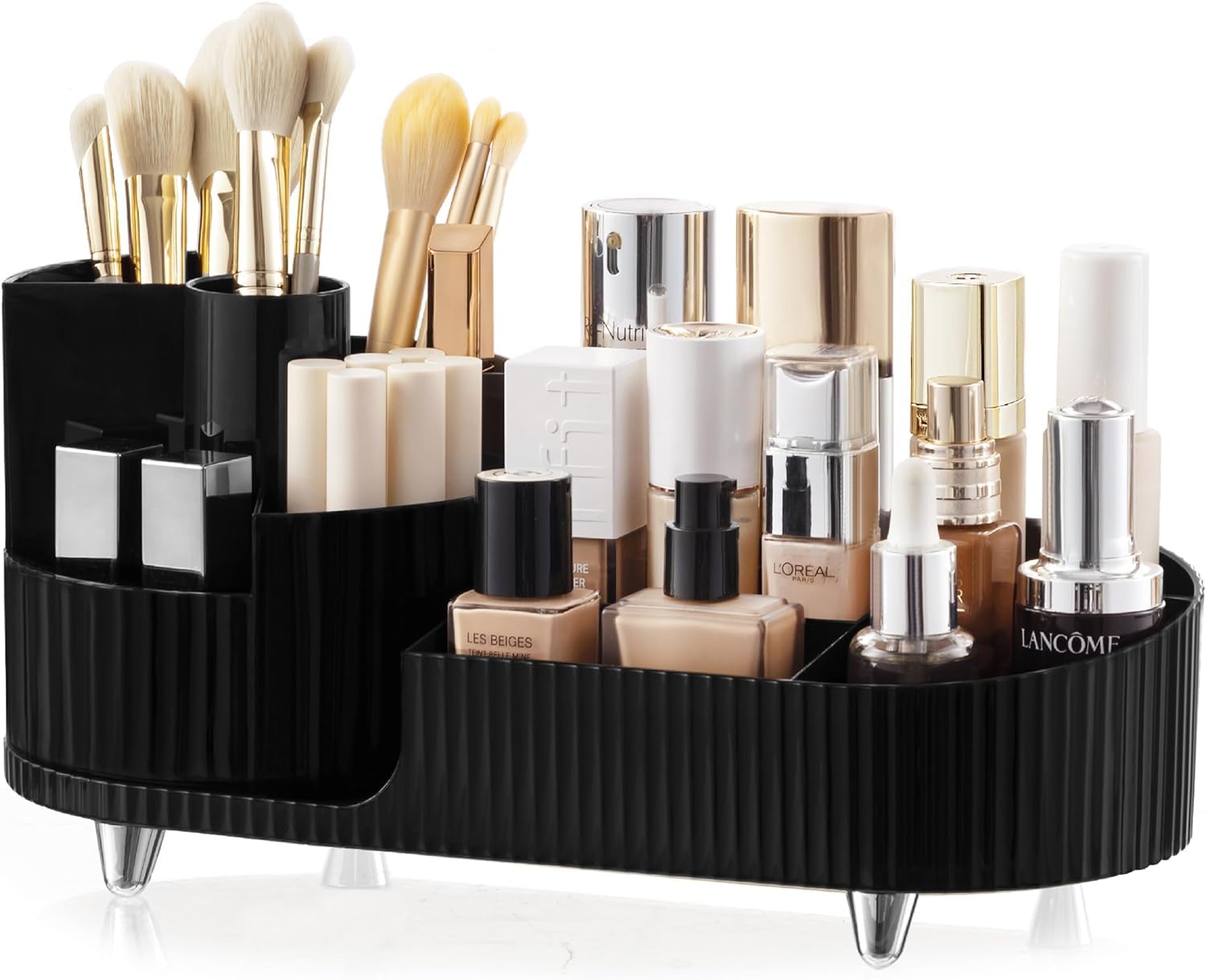 360 Rotating Large Make Up Organizer in black color, Cosmetic Organizer Holder Large Capacity Makeup Organizer and Storage Dorm Room Essentials for College Students Girls-image-17