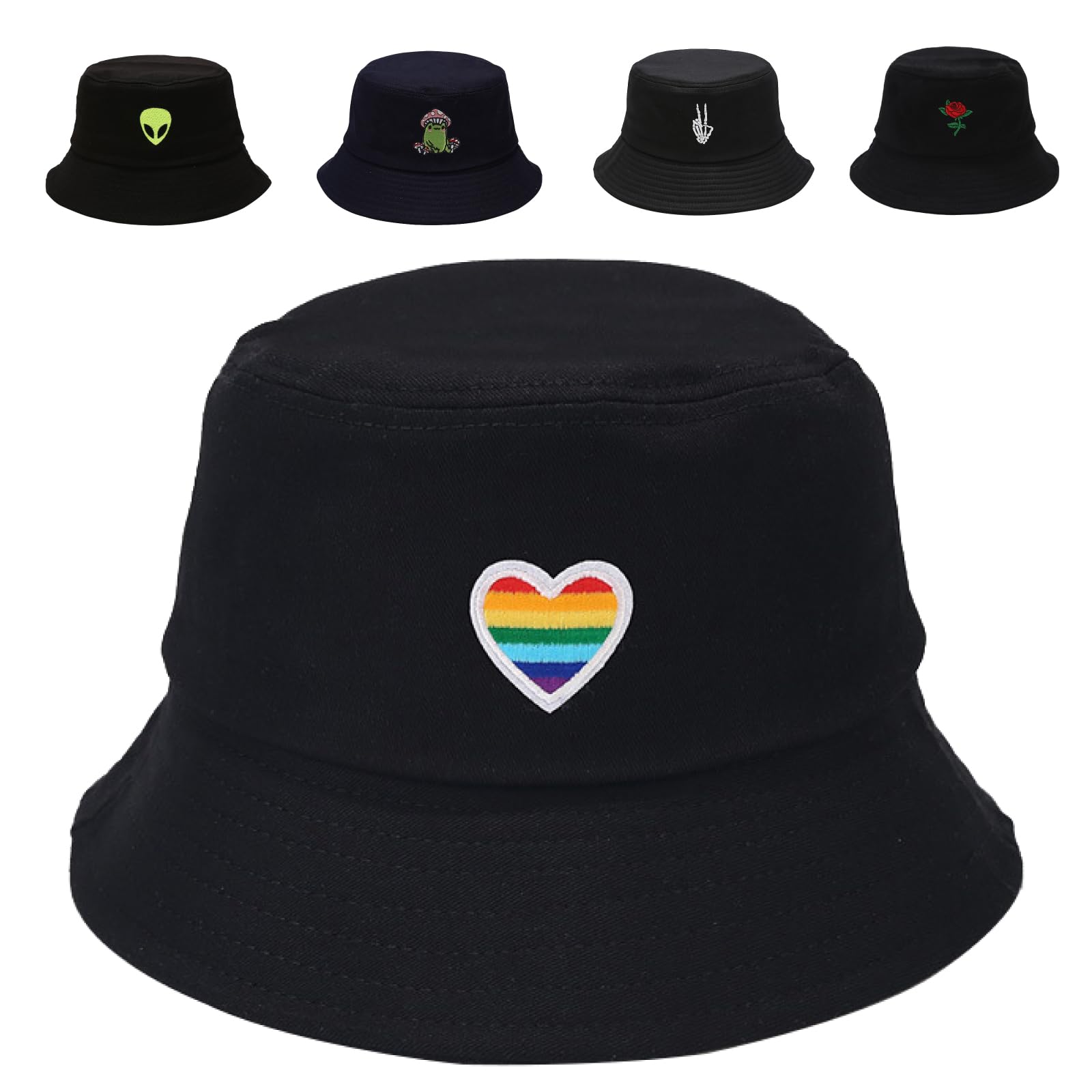 Cotton Bucket Hat for Women Men Summer Travel Sun Beach Bucket Cap, Unisex Outdoor Fisherman Hat