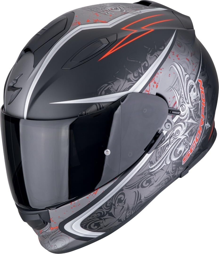 Casco Integrale Moto Scorpion C Run Bianco/Nero/Viola – Omologato ECE 22.06, visiera trasparente inclusa
