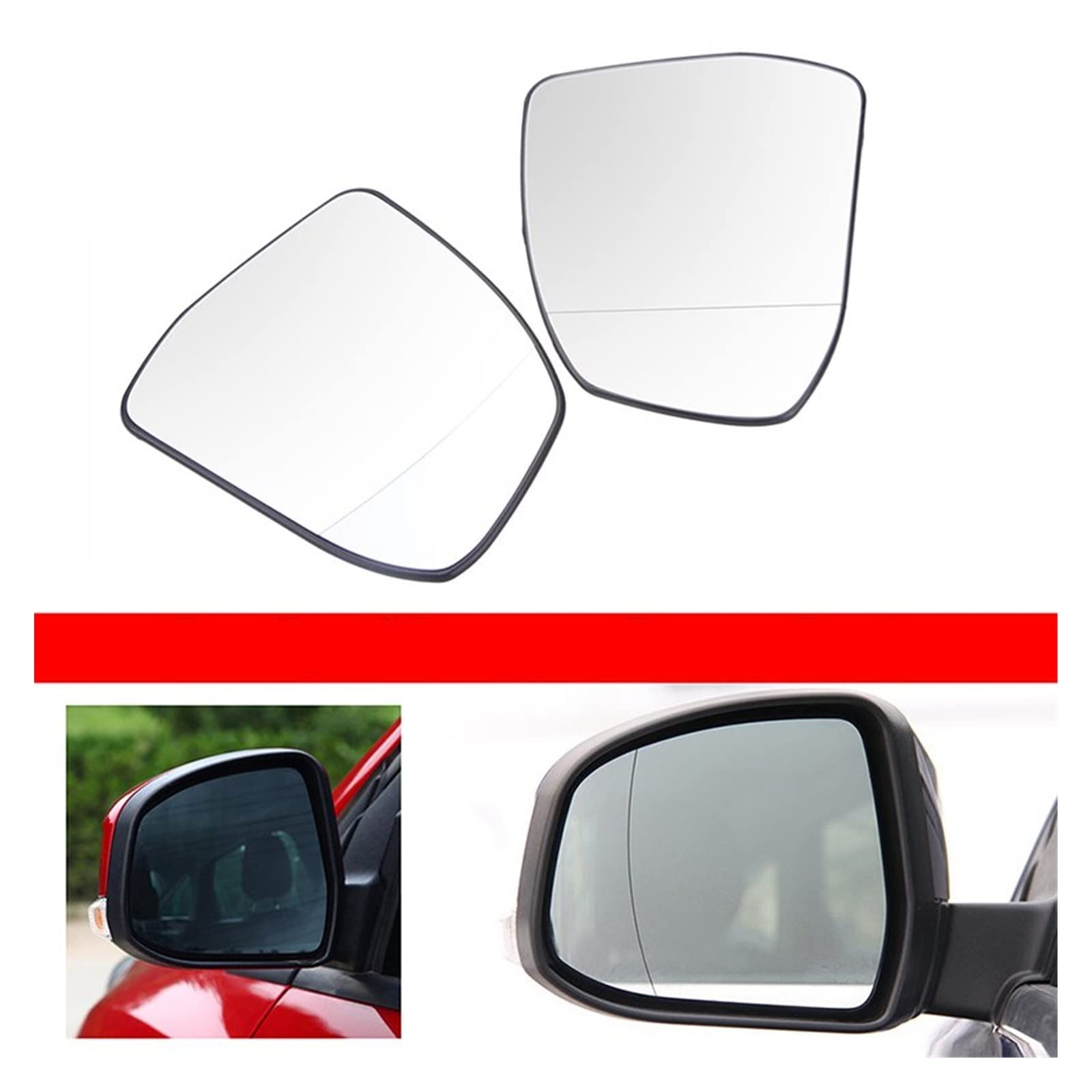 Auto Lente A Specchio Antiappannamento In Vetro Specchietto Retrovisore Laterale Riscaldato Per Messa A Fuoco Per MK3 3.5 2008-2018 Per Hatchback Mondeo Per MK4 Lente Retromarcia Specchio (Colore : W