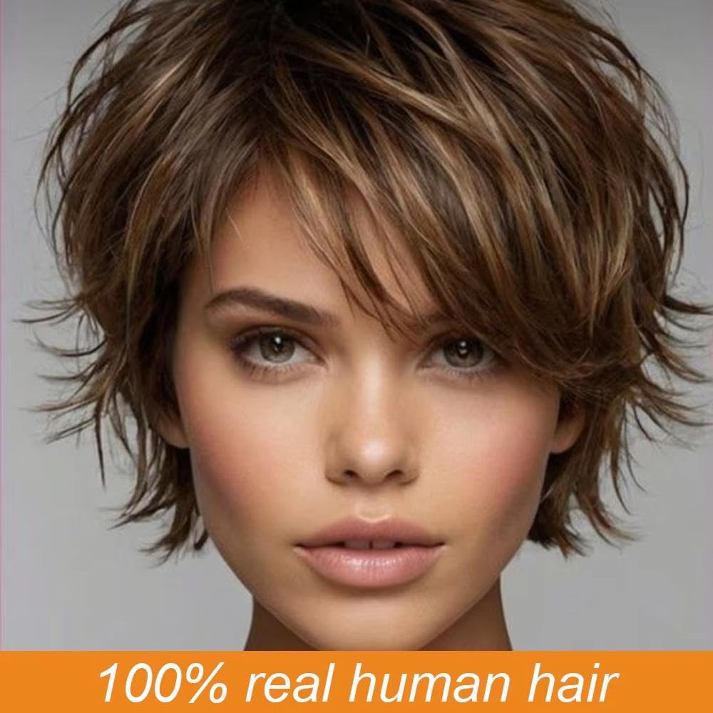 Accessori Parrucche Parrucca Corta Da Donna Con Rete Interna Rosa Densità Da 6 Pollici Capelli Umani Al 180% Realizzata A Macchina Per Tutti I Giorni