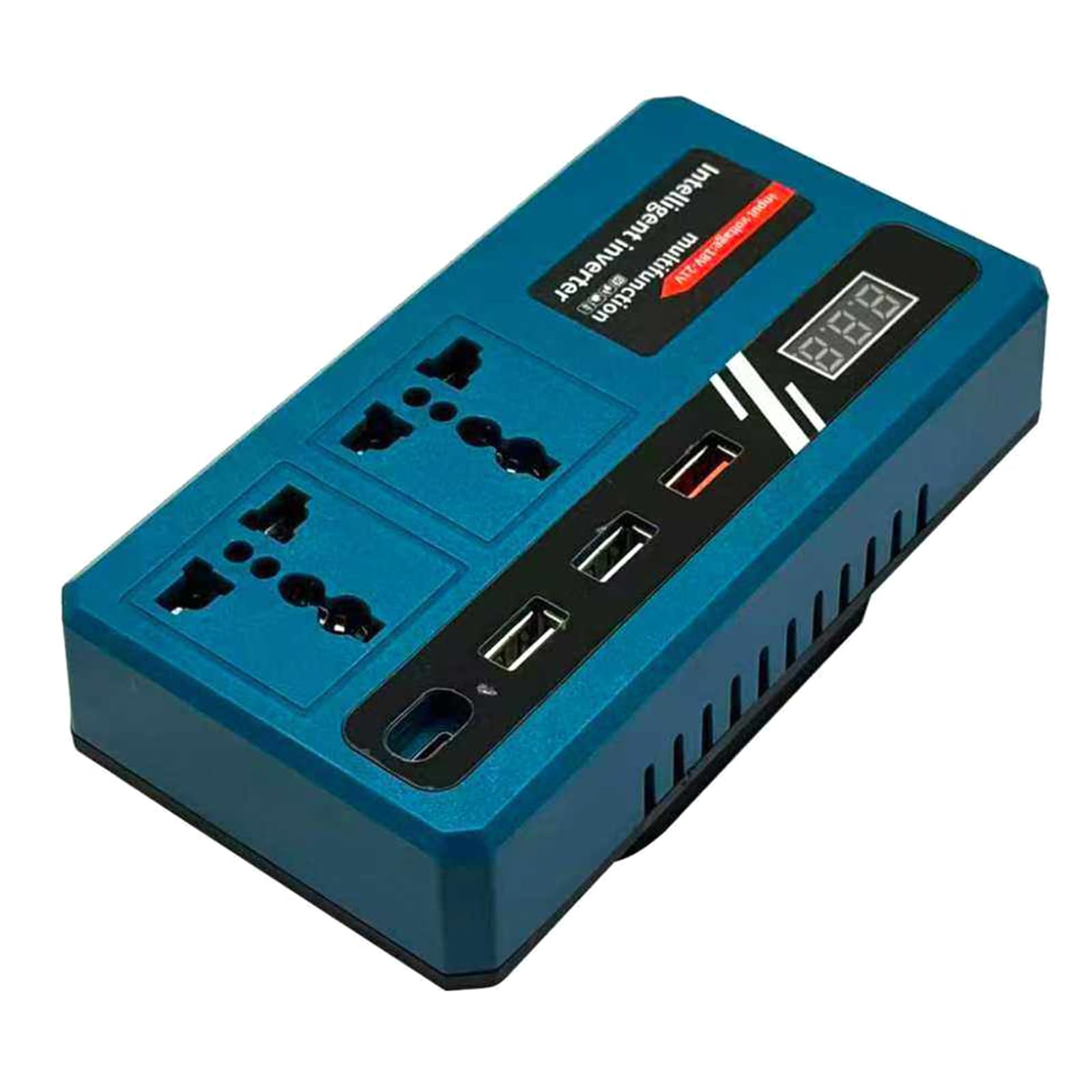 Multiple Port USB Charging and Power Inverter 18-21V to 220V Featuring 2 Alternating Current Outlets 3 USB Port 1 Type C Inverter Charging
