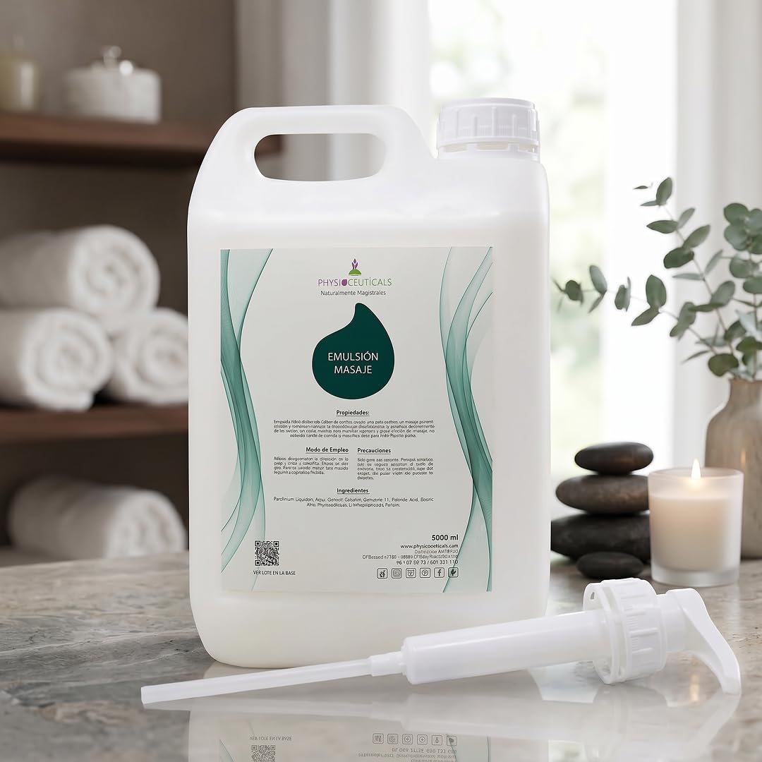 PHYSIOCEUTICALS Emulsión Masaje Profesional 5000ml Base Emoliente Alta Extensibilidad Fisioterapia