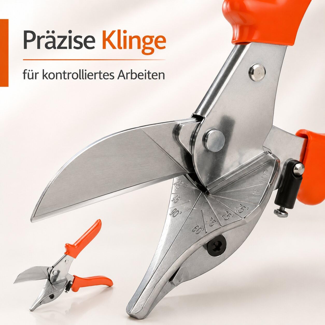 Loewe Gehrungsschere für Dichtungen und Leisten - Winkel bis 45 Grad - Handwerkzeug zum präzisen Schneiden von Profilen- Werkzeug für Dichtungsschnitt und Gehrung
