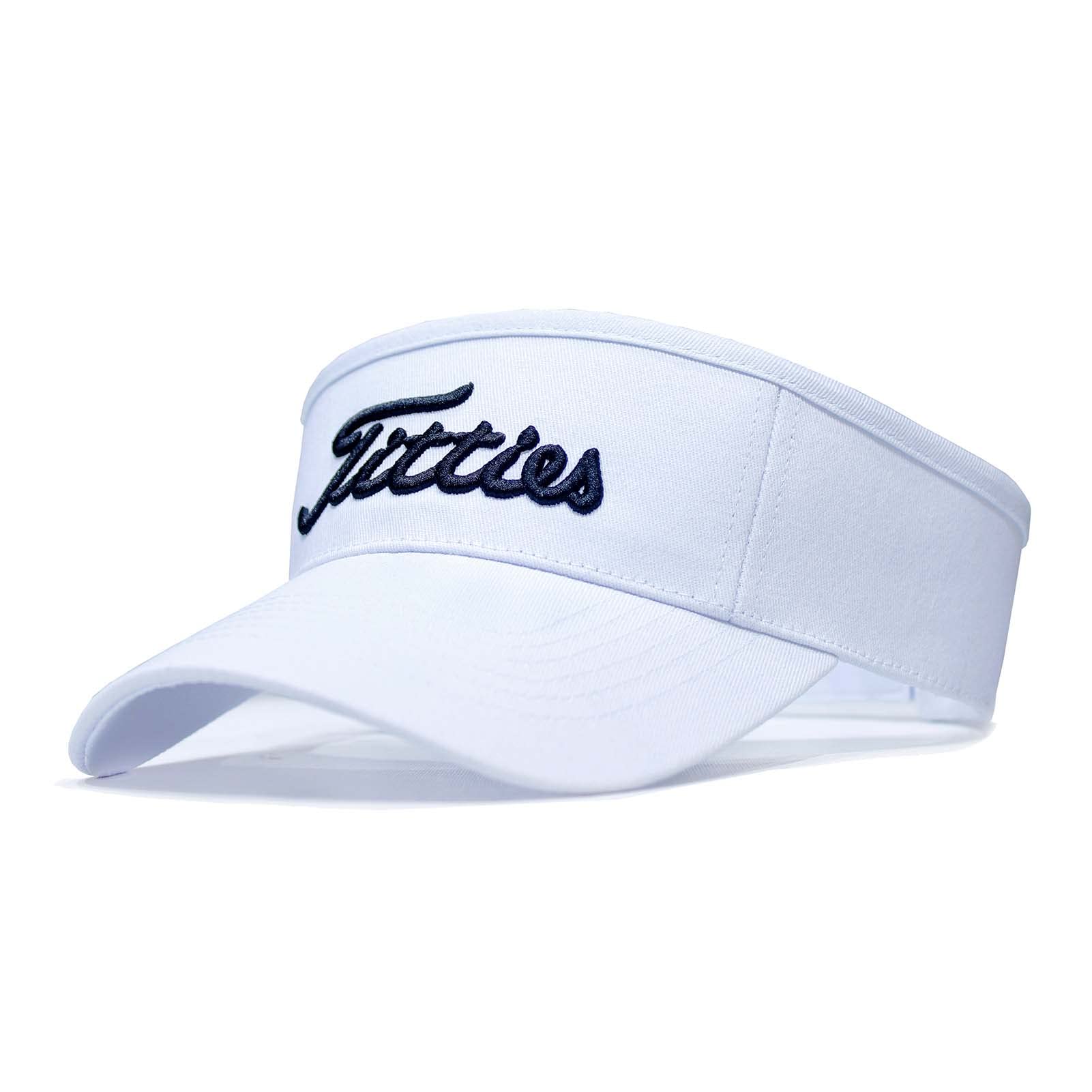 Titties Golf Hat for Men &amp; Women Funny White Sun Visor Hat Adjustable Baseeball Cap with 3D Embroidery