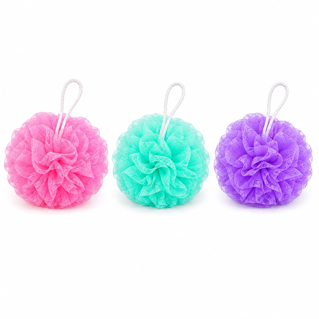 Soft Bath Sponge Loofah with Hanging Loop | Rich Foam Body Scrubber | Shower Mesh Sponge for Men & Women | Multicolor | Pack of 3-image-26